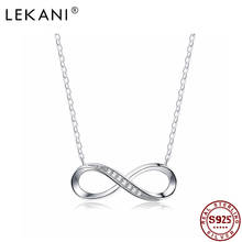 Lekani colar feminino de prata esterlina 925, colar digital charmoso de zircônia infinita amor para garotas 2024 - compre barato