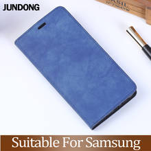 Роскошный складной чехол-книжка для телефона Samsung из искусственной кожи с текстурой, подходит для s6 s7 s8 s9 s10 note8 9 plus 2024 - купить недорого