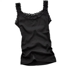 Camiseta de encaje para mujer, blusa Sexy Vintage sin mangas, ropa informal, Verano 2024 - compra barato