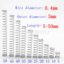 20pcs wire diameter = 0.4mm OD =3mm Stainless Steel Micro return Small Compression anti corrosion extension springs L=5-50 2024 - buy cheap
