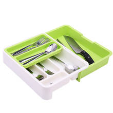 Drawer Tableware Storage Box Telescopic Function Compartmental Design Adjustable Removable Cutlery Storage Tray Kitchen Tools 2024 - buy cheap