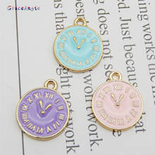 GraceAngie 15pcs Round Alarm Clock Charms Bracelet Pendant For Necklace Alloy Earrings Enamel accessories DIY Keychain Gifts top 2024 - buy cheap