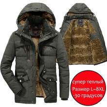 Chaqueta de invierno para hombre, Parka gruesa y cálida con capucha militar, rompevientos, con múltiples bolsillos, talla grande 8XL 2024 - compra barato