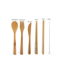 Free cutlery bag bamboo cutlery set chopsticks spoon portable cutlery cutlery cutlery travel environmentally tableware friendly 2024 - buy cheap
