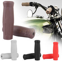 1 Pair 1"-7/8" Universal Motorcycle Motocicleta Bike Vintage Classic Handlebar Hand Grips Bar Black/White 2024 - buy cheap