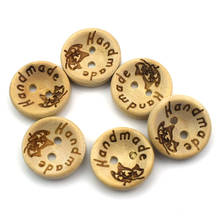 500 pçs 15mm/20mm/25mm cor natural botões de madeira artesanal carta scrapbooking decoração do casamento acessórios de costura botão de madeira 2024 - compre barato