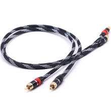 GQAE-Cable Hifi RCA 4N OFC 2RCA macho a macho, amplificador de Audio, altavoz, conector RCA 2024 - compra barato