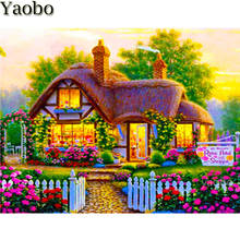 5D Full Square round drill Diamond Painting Garden cottage spring landscape picture of rhinestone Mosaic Diamond Embroidery gift 2024 - buy cheap