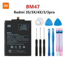 Оригинальный аккумулятор Xiao mi 100% BM47 4100 мАч для Xiaomi Redmi 3S 3X Redmi 4X Redmi 3 / 3pro BM47, сменные батареи и инструменты для телефона 2024 - купить недорого
