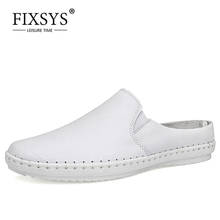 FIXSYS High Quality Men Half Loafers Lightweight Mules Slip-on Half Slippers Breathable Casual Shoes Male Anti-skiding Half Shoe 2024 - buy cheap