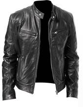 Мужской кардиган из искусственной кожи, черная мотоциклетная куртка из искусственной кожи, с воротником-стойкой, повседневное пальто для мальчиков размера плюс, Xxxl, 4xl, 5xl 2024 - купить недорого