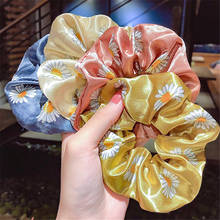 Korean Floral Printing Stain Scrunchies For Women Girls Gum Hair Ties Elastic Ponytail Holder Headband Hair Accessories 2024 - buy cheap