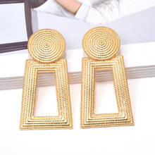 Wholesale New Geometric Gold Metal Dangle Drop Earrings Fine Jewelry Accessories For Women Fashion Trend Pendientes Bijoux 2024 - buy cheap