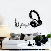 Headphones Wall Decal Music Notes Bedroom Living Room Music Classroom Interior Modern Design Decor Vinyl Wall Stickers S772 2024 - buy cheap