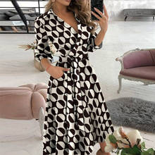 2021 Summer Elegant Solid Color Party Dress Women Casual Long Sleeve Pocket Long Dress Office Lady Fashion Lace-Up Dress Belted 2024 - buy cheap