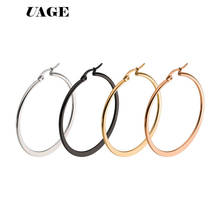 UAGE-pendientes de acero inoxidable de color dorado para mujer, aretes de aro pequeños o grandes, fiesta, Rock Gif, 4 colores, venta al por mayor, 2018 2024 - compra barato