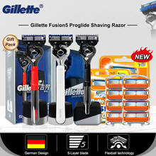 Gillette-soporte para maquinilla de afeitar Fusion 5 ProGlide para hombre, hoja de repuesto sensible a la piel cromada y Original, edición limitada Premium, paquete de regalo 2024 - compra barato