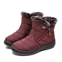 Botas de nieve cálidas para mujer, botines de felpa de piel corta, zapatos con cremallera y plataforma, talla grande, C336, envío directo 2024 - compra barato