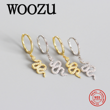 WOOZU Punk Exquisite Cute Snake Drop Earrings for Fashion Women Genuine 925 Sterling Silver Bohemian Animal Jewelry Accessories 2024 - buy cheap