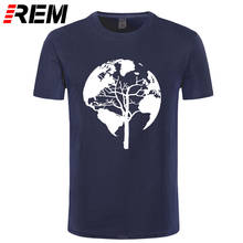 REM Summer T-shirt Funny Tree Nature World Map Short Sleeve Dad and Mom T shirt Casual Tee Tops 2024 - buy cheap