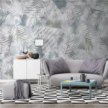 Custom wallpaper 3d murals modern minimalist tropical plant leaf geometry tv background wall papel de parede mural 3d wallpaper 2024 - buy cheap