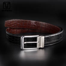 McParko Authentic Crocodile Leather Men Belt Genuine Leather Belt For Men Business Luxury Double-sided Crocodile Waist Belt 2024 - buy cheap