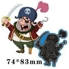 Metal Cutting Dies  One-eyed pirate New Scrapbook paper decoration template Embossing DIY Paper Card Craft 74*83mm 2024 - buy cheap