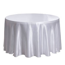 Toalha de mesa redonda de cetim, toalha para mesa de casamento, festas, eventos e decorações de hotel, 1 peça 2024 - compre barato