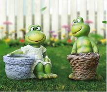 Pastoral Creative Frog Fleshy Flower Pot Cement Ornaments Courtyard Park Figurines Decoration Outdoor Garden Furnishing Crafts 2024 - buy cheap