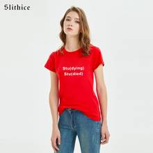 Camiseta de verano de Slithice Harajuku para mujer, Camisetas estampadas con letras de Stu (muerto), moda para mujer, camisetas de manga corta, ropa de calle 2024 - compra barato