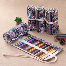 Besegad 72 Slots Roll up Canvas Pencil Storage Wrap Organizer Pouch Bag Case for Kids Painting Drawing Sketch Colored Pencils 2024 - buy cheap