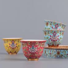 Xícara de chá kung fu, xícara de chá pequena de cerâmica chinesa esmaltada 45 ml, conjunto de chá de porcelana artesanato, decoração de casa, copos mestre 2024 - compre barato
