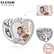 ELESHE 925 Sterling Silver Family Tree Of Love Charms Personalized Custom Photo Beads Fit Original Charm Bracelets DIY Jewelry 2024 - buy cheap