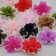 Flores de Organza de 2 tonos para boda, apliques, manualidades, DIY, 40 Uds., A79 2024 - compra barato