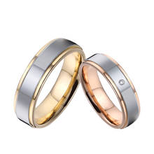 Wedding Bands Rings For Men and Women Lovers Alliances 14k Rose Gold Plated Titanium Jewelry Marriage Anniversary Couple Ring 2024 - buy cheap