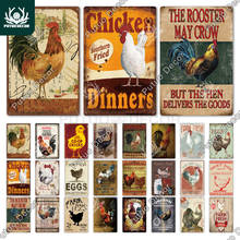 Chicken Tin Sign Vintage Metal Sign Plaque Metal Vintage Farmhouse Wall Decor Rooster Retro Metal Signs(20x30cm) 2024 - купить недорого