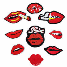 50pcs/lo Luxury Embroidery Patch Sex Lips Mouth Smoke Shirt Bag Clothing Decoration Backpack Accessory Craft Diy Applique 2024 - buy cheap