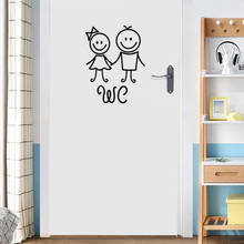 Cartoon bathroom door decor for men and women creative bathroom Wall stickers PVC vinyl wall decals removable wall 2024 - buy cheap