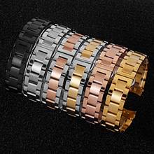 18-26mm Width Stainless Steel Band Watch Band Push Button Clasp Bracelet Wristband Wristwatch Strap Replacement Access 2024 - buy cheap