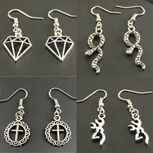 1pair Deer Horn Charms Cross Snake Drop Earrings Animal Jewelry Diy Handmade Dropshippnig 2024 - buy cheap