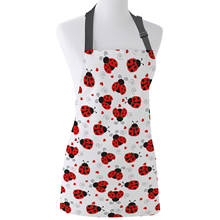 Red Ladybug White Background Print Apron Print Unisex Kitchen Bib with Adjustable Neck for Cooking Gardening 2024 - buy cheap
