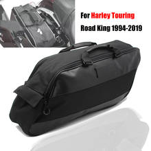 Сумка на седло для мотоцикла, чемодан с подкладкой для Harley Touring Road King Electra Street Glide Ultra Tour FLTR FLHX 93-20 2024 - купить недорого