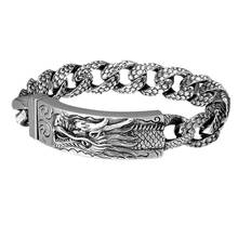 2020 new real solid S925 silver bracelet for men retro Thai silver domineering personality punk phoenix dragon men bracelet 2024 - buy cheap