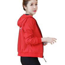 Novo coreano outono jaqueta feminina fino moda casual casaco com capuz feminino senhoras jaquetas básico vercoat streetwear roupas 2024 - compre barato