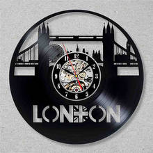 London City Vintage Vinyl Wall Clock Modern Design Scenic 3D Decoration I Love London Vinyl Record Clock Wall Watch Home Decor 2024 - buy cheap
