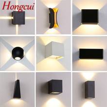 Настенный светодиодный светильник Hongcui, уличная алюминиевая водонепроницаемая лампа, креативное декоративное бра для крыльца, лестницы, коридора, гостиной, спальни 2024 - купить недорого