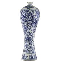 Chinese antique style unique style - Dragonic blue and white porcelain vase 2024 - buy cheap