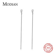 Modern Minimalist Simple Charm Long Chain Drop Earrings for Women Girls 925 Sterling Silver Dangle Earring Korean Style Jewelry 2024 - buy cheap