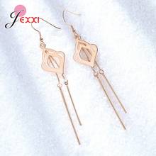 925 Sterling Silver Statement Earrings Geometric Earrings for Women Hanging Dangle S925 Drop Pendientes Modern Jewelry 2024 - buy cheap