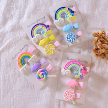 3pcs Baby Girls BB Clip Rainbow Lollipop Candy Color Baby Children Hair Clips Hair Accessories For Girls Kids Hairpins Headdress 2024 - купить недорого